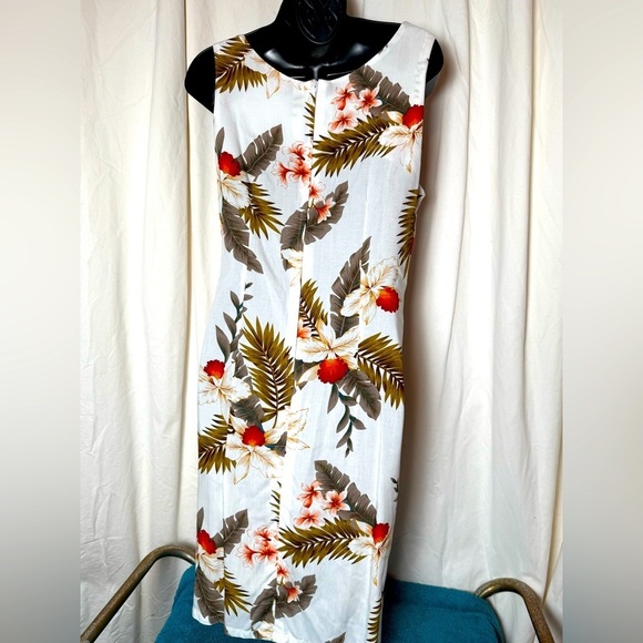 Two Palms Women's Sz L Side Tie Sleeveless Hawaiian Dress - Picture 2 of 5